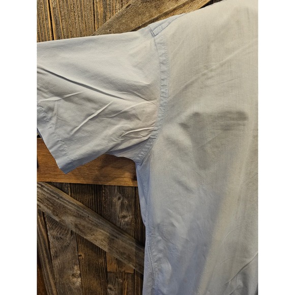 ralph lauren Blake nylon blend short sleeve light blue button up Large L *FLAW*- - Picture 6 of 8